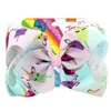 Drop Shipping 8 inç "Jojo Girls Siwa Unicorn Koleksiyon Coral Renkli Firkete Büyük Saç Yaylar Kızlar Için Saç Aksesuarları 8 adet