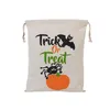 Halloween Candy Bag Gift Sack Treat ou Trick Pumpkin Imprimé Sacs en toile Hallowmas Christmas Party Festival Sac à cordon GGA2558