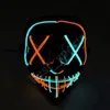 7 stilar Halloween LED Glödande maskparty Cosplay Masks Club Lighting Bar Skrämmande masker ZZA1200 10st