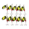 HENGJIA 180pcs/lot Metal Spinner Spoon fishing lure 7cm 8.8g Artificial Hard bait with Treble hook 4#hook