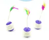 Pet Cat Kitten Toy Rolling Sisal Scratching ball Funny Cat Kitten Gioca a bambole Tumbler Ball Pet Cat Toys Feather Toy Dropshipping GB1298