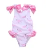 Baby Girls Swimwear Flamingos Printed Kids Swimsuit One Pieces Cute Girls Bow Beachwear Bikini Bathing Suit Swim Children Clothing DHW2311