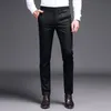 2019 män klänning byxor khaki kostym byxor mode märke svart affärsbyxor rakt arbete för manlig solid färg skinny byxa