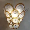 Lâmpadas modernas candelabros ouro sala de estar quarto cristal luz lustres led cadeia pingente 36 polegadas arte decoração lustre de vidro murano