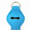 Lege sleutel lelie mini neopreen sleutelhanger effen kleur chapstick cover houder sleutelhanger lip bruto chapsticks wrap sleutelhanger mouw charms M1113