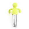 Silikon Infuser Loose Leaf Tea Human-Shaped SS304 Rostfritt Stål Filter Bag Silder Creative Cute Little Man