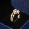 Gold Kupfer Romantischer Diamantring Luxus Designer Schmuck Dame Frauen Liebe Paar Ringe Verlobungsgeschenk95609764014773