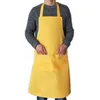 Su geçirmez uzun pişirme önlüğü erkekler için kadın mutfak bib önlükleri elbise kahve ızgara barbekü şefleri mutfak pişirme restoranı pock2093