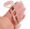 Real Antiaging 100 Jade Roller och Gua SHA Set Natural Rose Quartz Massager Roller för ansiktsögonhalskropp