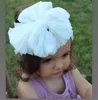 Cute Big Bow Hairband Baby Girls Toddler Kids Koronki Elastyczna Pałąk Wiązany Koronki Turban Głowy Okładki Bow-Knot Akcesoria do włosów