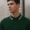 Erkekler Katı Polos Yaprak Nakış Perry Erkek Londra Brit Polo Gömlek Moda Klasik Rahat Tees Fred Tshirt Beyaz Siyah S-XXL