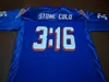 Hombres personalizados Stone Cold Steve Austin 316 Equipo emitido azul Blanco College Jersey tamaño s4XL o personalizado cualquier nombre o número jersey5433355