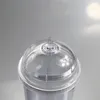 20oz Acrylic Tumblers Dubbele Muur Duidelijke Plastic Tumblers met Dome Lid en Rietjes Reismok Herbruikbare Cup met Stro A02
