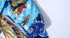 Vintage-Vase gedruckt dunkelblau Frauen Big Rock Langarm Revers Hals einreihig Taille Shirt Kleider A-Linie Mid-Calf Runway Kleid
