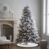 Gonna per albero di Natale da 48 pollici Ornamenti per alberi di fiocchi di neve ricamati Tappeto rotondo Tappetino Decorazioni natalizie per feste JK1910