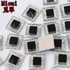 Micui 200pcs 10mm Double color Square Resin Rhinestone Crystal Stone beads flatback For DIY Wedding Decoration ZZ753229l