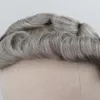 Brązowy mieszany szara ludzka tupea do włosów dla mężczyzn 5 80 Grey Remy Hair System wymiany Kurantka Skórka Men039s Toupee42329493551448