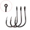 1000pcslot 10 Sizes 615 Black Ise Hook High Carbon Steel Barbed Fishing Hooks Pesca Tackle Accessories A0173864073