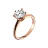 Yhamni Classic Style Rose Gold Dazzling Crystal Ring 100% 925 Sterling Silver Fashion Zirkoon Ringen voor Dames Zilver 925 Sieraden YCR170