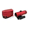 Taktisk UH-1 holografisk röd prickjaktgeväromfång och VMX-3T 3X Magnifier Combo med Switch to Side STS Mount Fit 20mm Rail