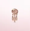 Cadeau de Noël Rose Gold Colliers Dream Catcher Chaîne S925 Sterling Sterling Clavicule Chaîne Femmes Pendentif Collier Original Box pour PAN W209