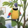 Elektryczny śliczny kreskówka zwierzę papuga pluszowa zabawka, nagrywanie dźwięku, śmieszne dźwięki powtórzyć słowa, skrzydła klapy, ornament, xmas dzieciak prezent urodzinowy, 2-2