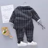 Bahar Sonbahar Çocuk Giysileri Set Bebek Erkek Giyim 3 PCS Ceket T-Shirt Pantolon Set Çocuk Moda Beyefendisi Kıyafetleri