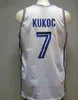 Puertas Dintel Team Yougoslavie Yougoslavie Toni Kukoc #7 Maillot de basket-ball rétro pour hommes Cousu Numéro personnalisé Nom Maillots