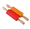 Dough Pastry Roller Stick 23cm Wooden Handle Silicone Rolling Pin for Kids Baking Tools Kitchen Noodles Accessories6245660