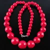 Wojiaer kvinnor smycken halsband naturlig pärla sten vit röd blå turkos graduerade rund pärlor sträng 19 tum bf313