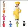 Cadeaux de Noël Enfants Cuisine Tailles 12 Couleurs Enfants Tabliers avec SleeveChef Chapeaux pour Peinture Cuisine