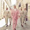 Rosa Smoking Groom Mens de casamento Mens Tuits Tuxedo trajes de fumar despeje hommes homens (jaqueta + calça + gravata + colete) 006