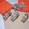 Lmyfashion Jewelry S925 versilbertes HLetter -Armband Zirkon inlay Elektroplieren 18K Luxus und Allaround Fashion Ball Lady6797187