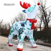 Grande Renna Invernale Gonfiabile Modello 5m Scultura Di Cervo Sika Soffiato Ad Aria Bianca Per La Decorazione Di Natale All'aperto