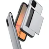 TPU+PC Dual Layer Hybrid Card Slot Holder Case Cases for iphone 13 12 11 Pro Max 6 6s 7 8 Plus X Xs XR Cover