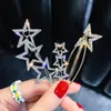 Pinza para el pelo de estrella de cinco puntas para mujer, pasadores de estrella con diamantes de imitación ostentosos, accesorios para el cabello a la moda para fiesta de regalo