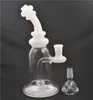 8 "Bongs en verre Pipe à eau Dab Oil Rigs Matrice en nid d'abeille Perc verre Beake Bong Heady recycle Bubbler bong à eau avec un tuyau de brûleur à mazout de 14 mm a