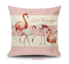 Variieren von Nordic Pink Flamingo Ins Leinen Kissenbezug Auto Büro Kissen Rückenlehne Wohnzimmer Sofa Taillenkissenbezug 42 x 42 cm