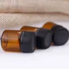 1ml 2 ml Amber Glas Essentiële Olieples Parfum Voorbeeldbuizenfles met Plug en Cap JXW543