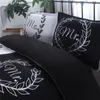 Blackwhite il suo lato la sua biancheria da letto laterale set letto matrimoniale letto matrimoniale 3pcs lenzuola biancheria coppia coppia copripiumino