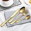 4pcs/set stainless steel fork spoon knife Dinnerware Sets western food spoon steak knife tableware home Restaurant Dinnerware Sets