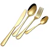 7 styles Stainless steel Gold Flatware Sets Spoon Fork Knife Tea Spoon Dinnerware Set Kitchen Bar Utensil Kitchen Supplies Tableware Set