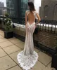 섹시한 Berta Illusion Mermaid Wedding Dresses Deep V Neck 레이스 아플리케 신부 가운 Destido de Novia Cap Sleeve Beach Wedding Dres9953576