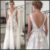 Najtańsze proste sukienki wieczorowe V Neck Sweep Lace Prom Dresses Aplikacje Zipper Backless Custom Made Women Party Suknie