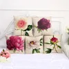 3D Effect Red Rose Pillow Cushion Cover Beautiful Roses Floral Pillow Covers Home Bedroom Sofa Decorative Cotton Linen Pillow Case BC BH3540