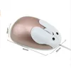 Chuyi Mini Cute Cartoon Rabbit Mouse för flicka Wired Computer Gold USB Mice 1200DPI Optisk 3D Muse för laptop Kid Present