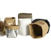 Papel Kraft lavável recipiente de armazenamento reutilizável decorativa saco de papel Organizador Flowerpot Toy Tampa Decoração A35