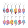 Mermaid Key Chains Pvc Keychain Pvc Cartoon Cute Keyring For Women Girls Kids Charm Key Ring Accessories