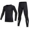 Garçons Vêtements à manches longues de base Athletic couche Compression Sous-vêtements Chemise Collants Set