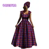 Vestidos africanos para mujer, ropa africana tradicional 2019, vestido sin mangas con cintura oscilante grande, vestido largo estampado para mujer WY2843